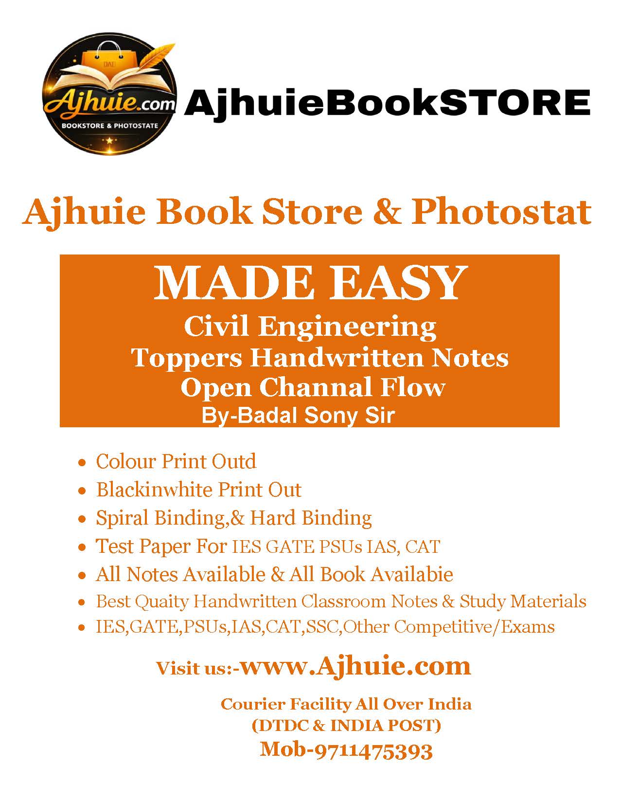 Open Channal Flow By-Badal Sony Sir Civil Engineering Handwritten Notes Made Easy