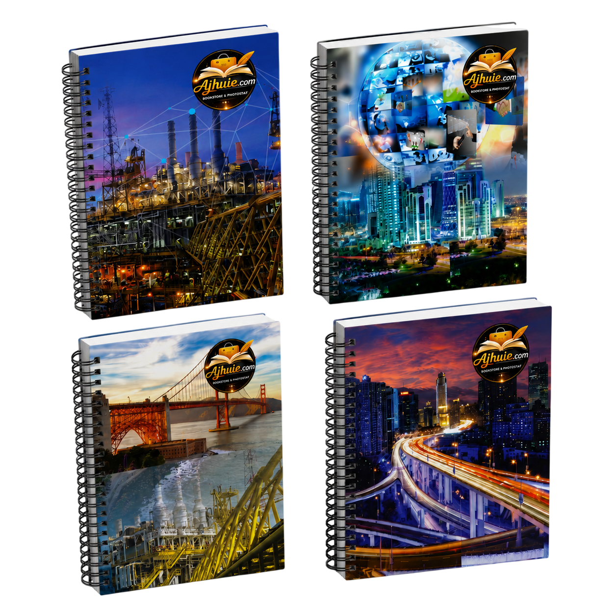 A4 Spiral Notebook 480 pages Plain/Unruled (Set of 4) II A4 Size, 75 GSM, Best for Students Use premium Quality