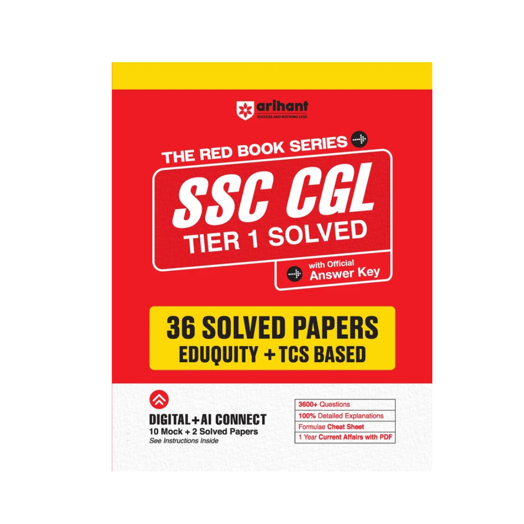SC CGL (Tier 1) Exam 2026 | 36 Solved Papers (Eduquity + TCS Based) | 3600+ Questions, Official Answer Key, Detailed Solutions with FREE Current Affairs PDF