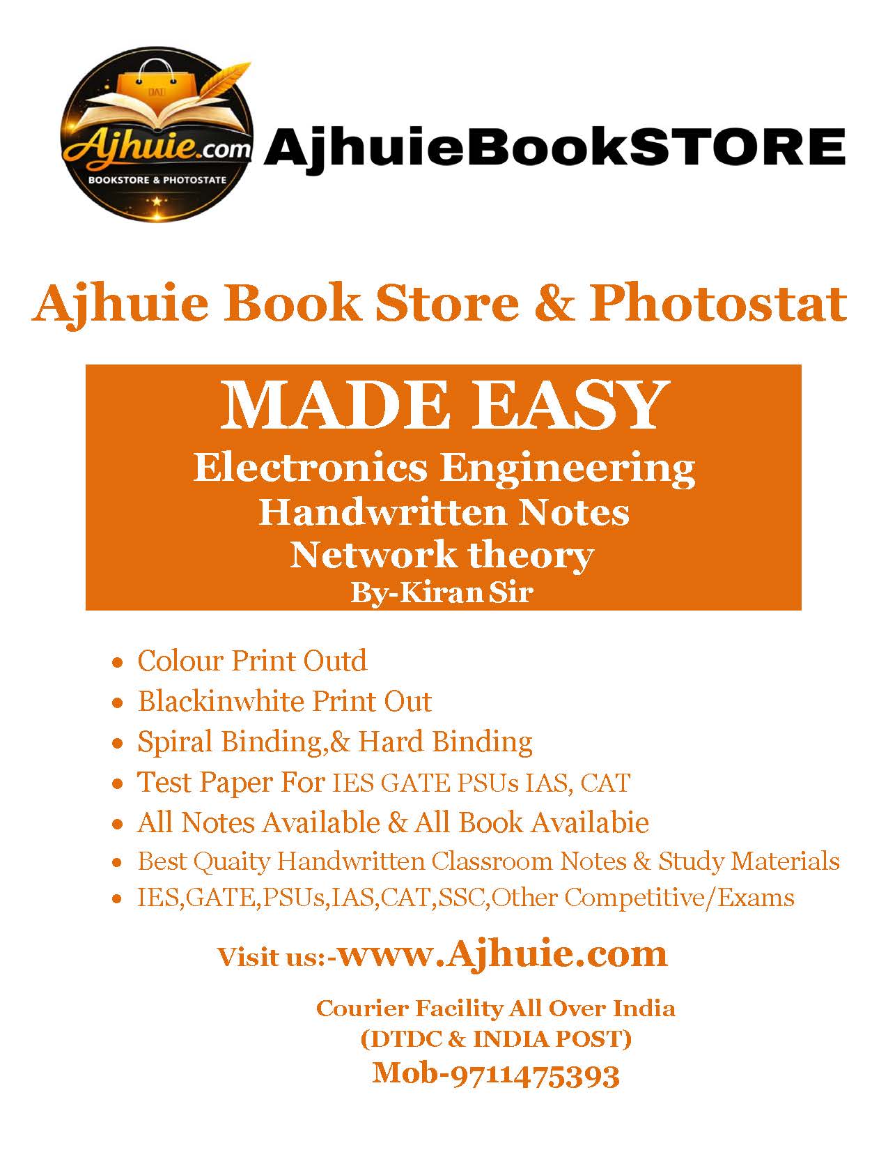 Network theory By Kiran Sir Electronics And Communication Handwritten Notes Made Easy