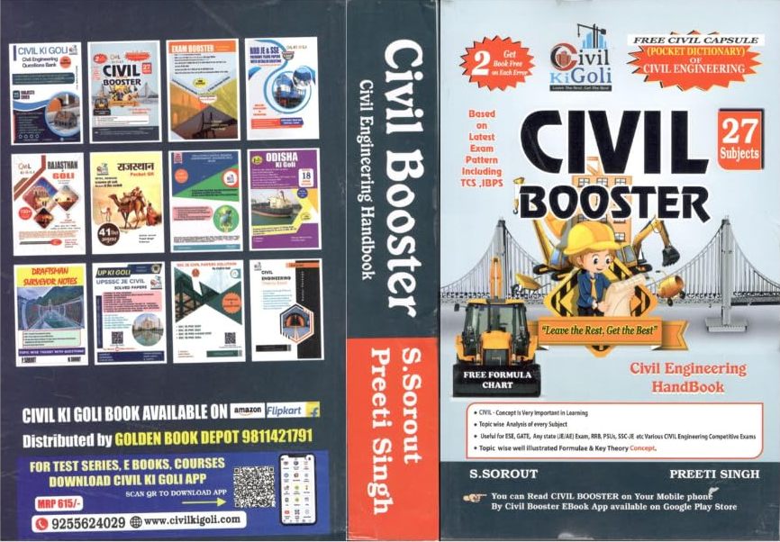 CIVIL BOOSTER - Civil Engineering Handbook Free Formula Chart - With Civil Capsule Pocket Dictionary By S. Sorout - Latest Updated Edition